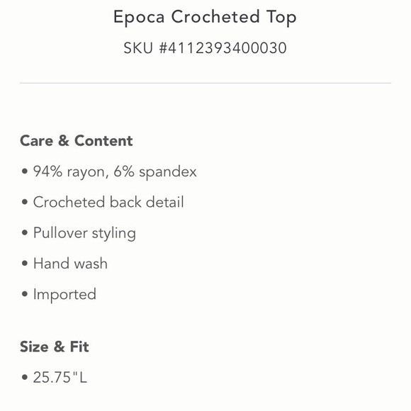 NWT Anthropologie Epoca Crocheted Sleeveless Top - Picture 6 of 6